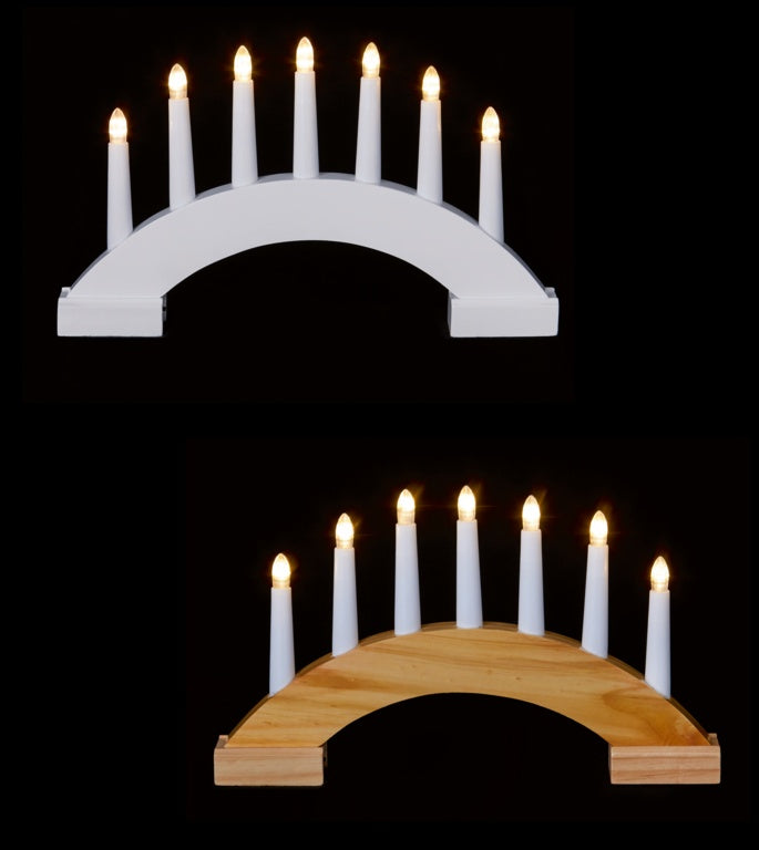 Premier 7 Light Wooden Candlebridge - 24cm