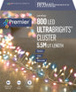 Premier 800 LED Ultrabright Cluster Lights - Rainbow/Silver Wire