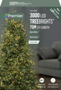 Premier 3000 LED Multi Action Treebrights With Timer - White/Green Cable