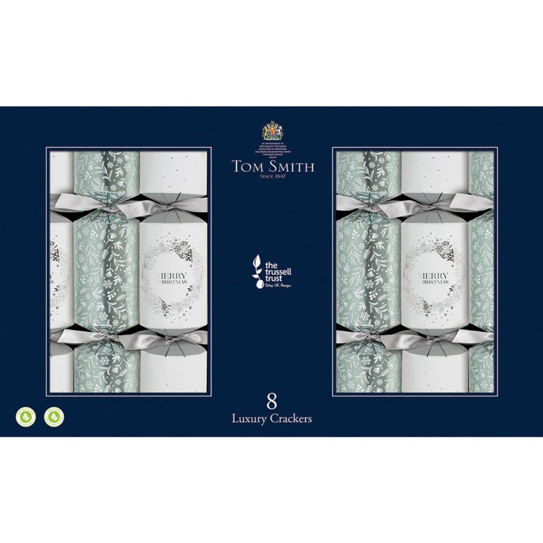 Tom Smith Luxury Crackers 8 x 14" - Silver Deluxe