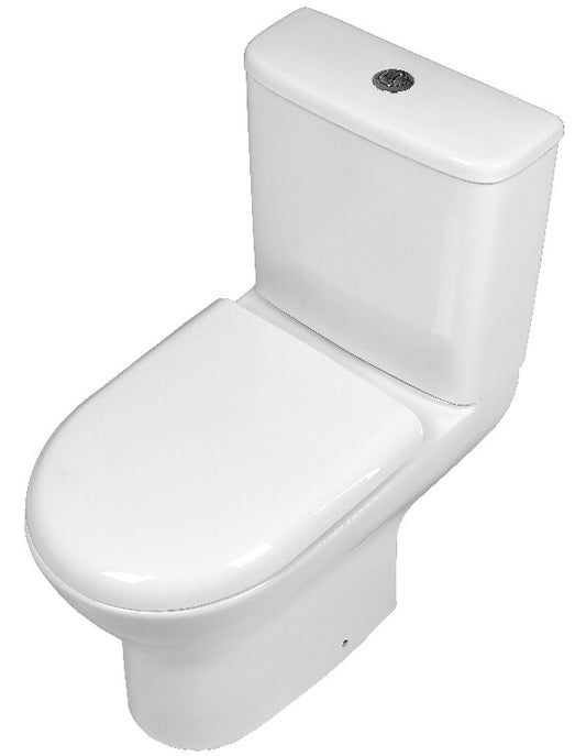 One Box Pure Close Coupled Rimless Round Toilet & Seat