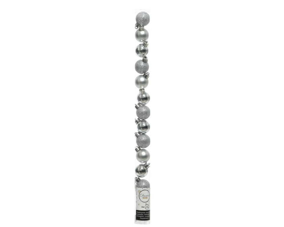 Kaemingk Shatterproof Baubles 3cm - Silver