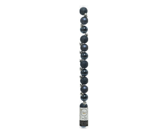 Kaemingk 3cm Shatterproof Christmas Baubles – Night Blue Finish