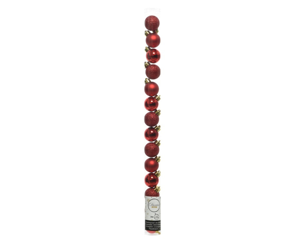 Kaemingk Shatterproof Baubles 3cm - Christmas Red