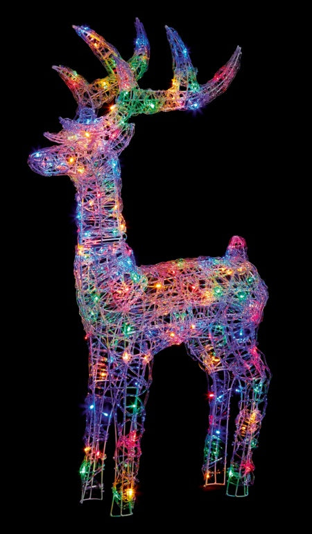 Premier Multi Action Lit Reindeer 1.15m - 160 Multi Coloured LEDs