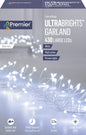 Premier Multi Action Ultra Brights Silver Garland - White 430 LEDs