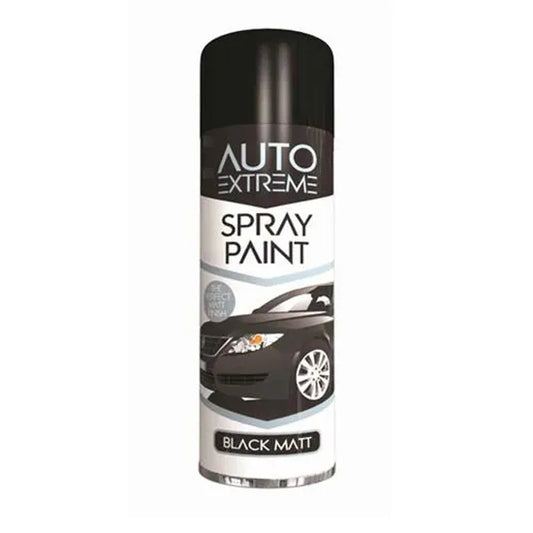 Auto Extreme Black Matt Car Spray Paint 250ml – Fast Dry Multi-Surface Aerosol Model 1900
