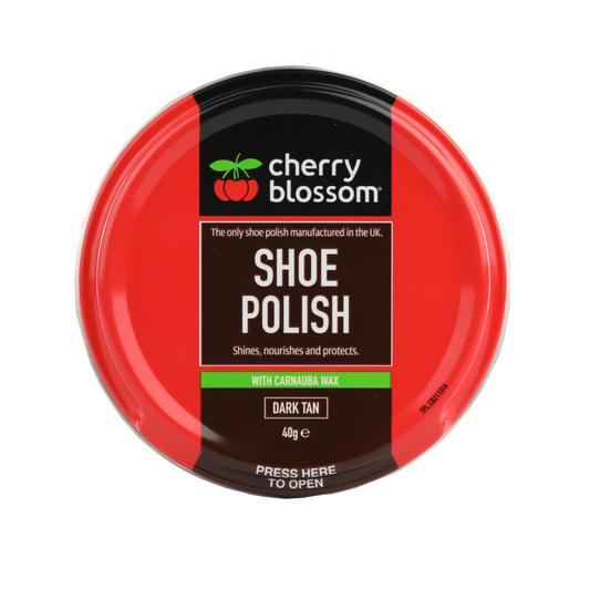 Cherry Blossom Shoe Polish Dark Tan 40g – Leather Shoe Care & Protection