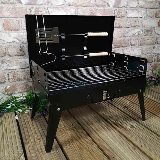 Redwood 43cm x 26cm Portable Folding Charcoal BBQ Grill With Accessories