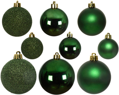 Kaemingk 6cm Shatterproof Bauble – Pine Green Finish 6cm (Pack of 30)