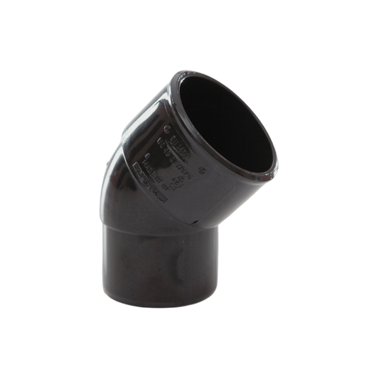 Solvent Weld Spigot 45° Bend Black