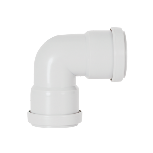 Push Fit Knuckle 90° Bend White