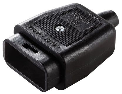 Masterplug 10A 3 Pin Heavy Duty Non-Reversible Connector Black – Rewireable Electrical Connector
