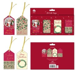 Tallon Traditional Christmas Gift Tags 20 pack
