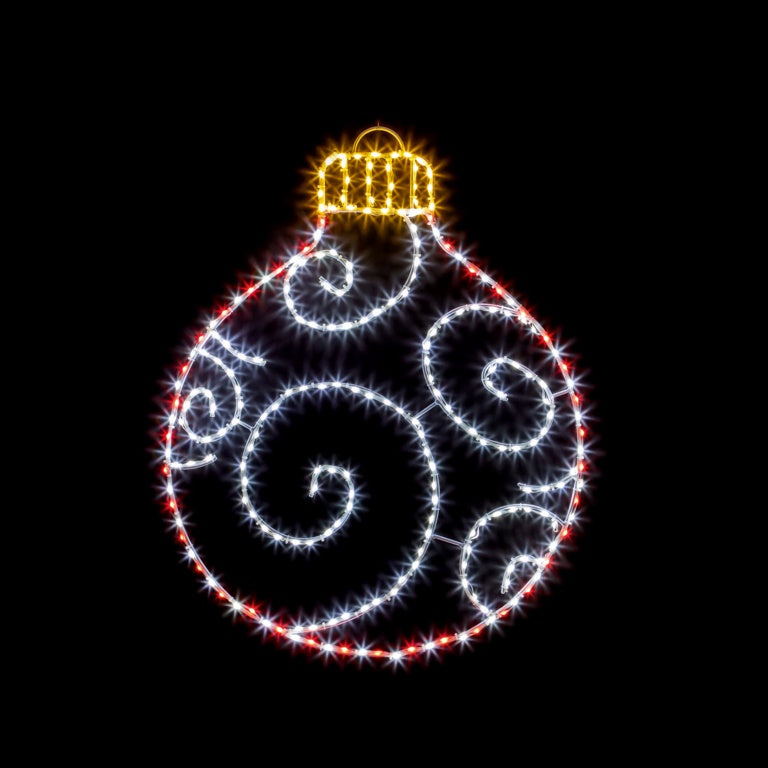 Premier Twinkling FlexiBrights Bauble 245 LEDs - 78x59 Red /White