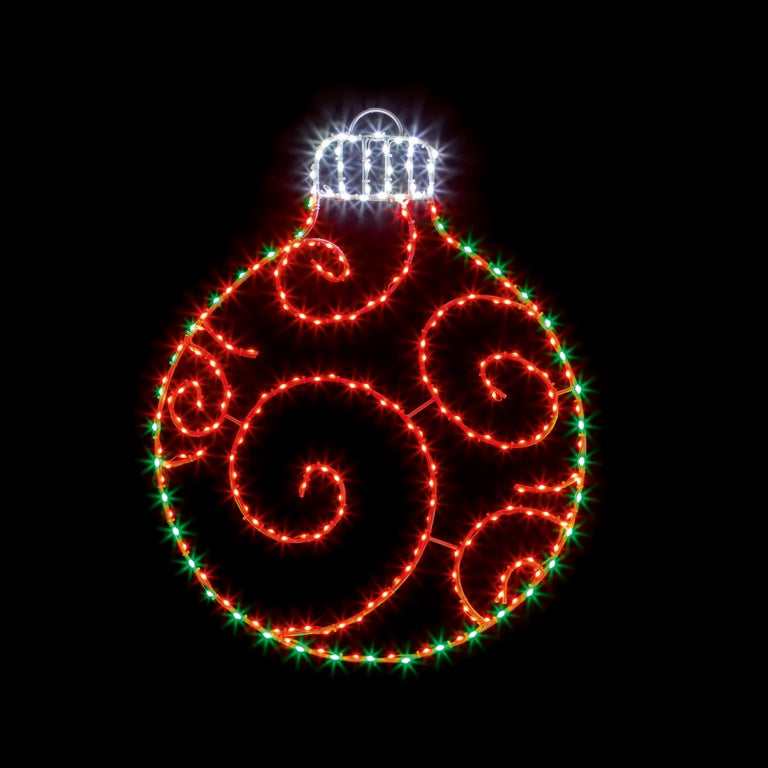 Premier Twinkling FlexiBrights Bauble 245 LEDs - 78x59 Red/ Green