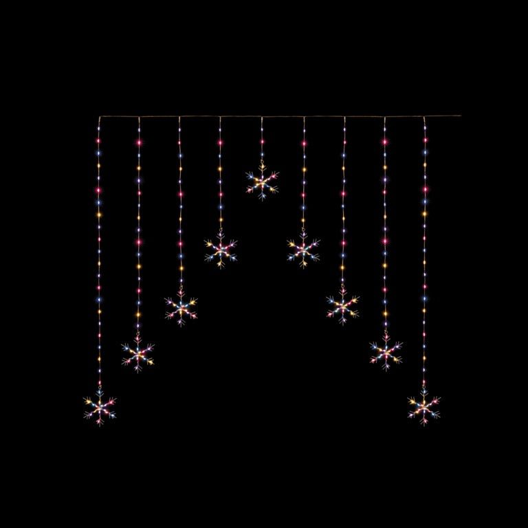 Premier FlexiBrights Snowflake V Curtain With 267 LEDs Rainbow - 1.2m
