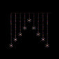 Premier FlexiBrights Snowflake V Curtain With 267 LEDs Rainbow - 1.2m