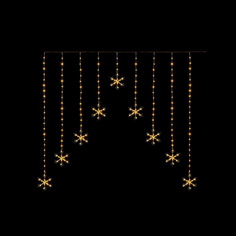 Premier FlexiBrights Snowflake V Curtain With 267 LEDs Warm White - 1.2m
