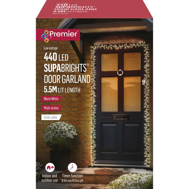 Premier SupaBrights Door Garland 440 LEDs - 5.5m Warm White