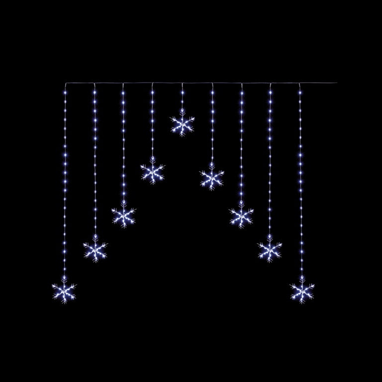 Premier FlexiBrights Snowflake V Curtain With 267 LEDs White - 1.2m