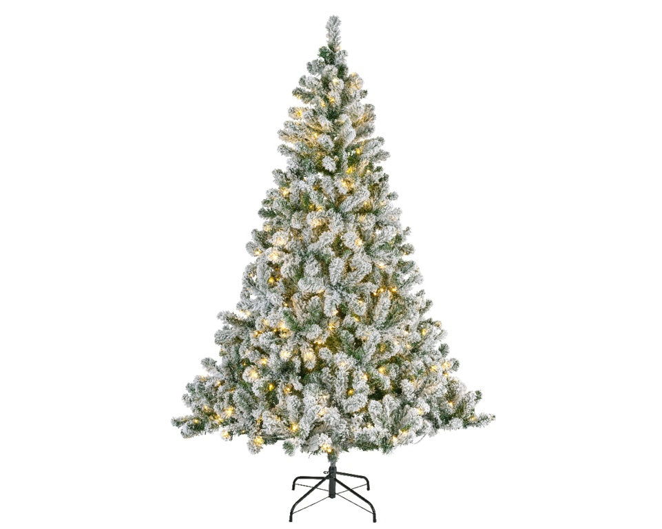 Kaemingk Imperial Pine Snowy Prelit Green & White - 210cm