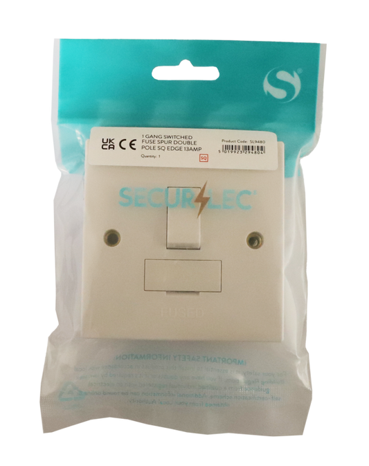 Securlec Square 1 Gang Socket Fuse Spur Double Pole