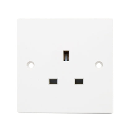 Securlec 1 Gang Unswitched Socket 13A – Square Edge 86 x 86mm
