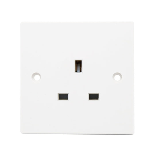 Securlec 1 Gang Unswitched Socket 13A – Square Edge 86 x 86mm