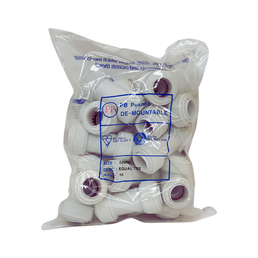 Push-Fit Equal Tee 22mm