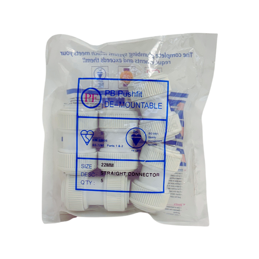 Push-Fit Straight Connector 22mm