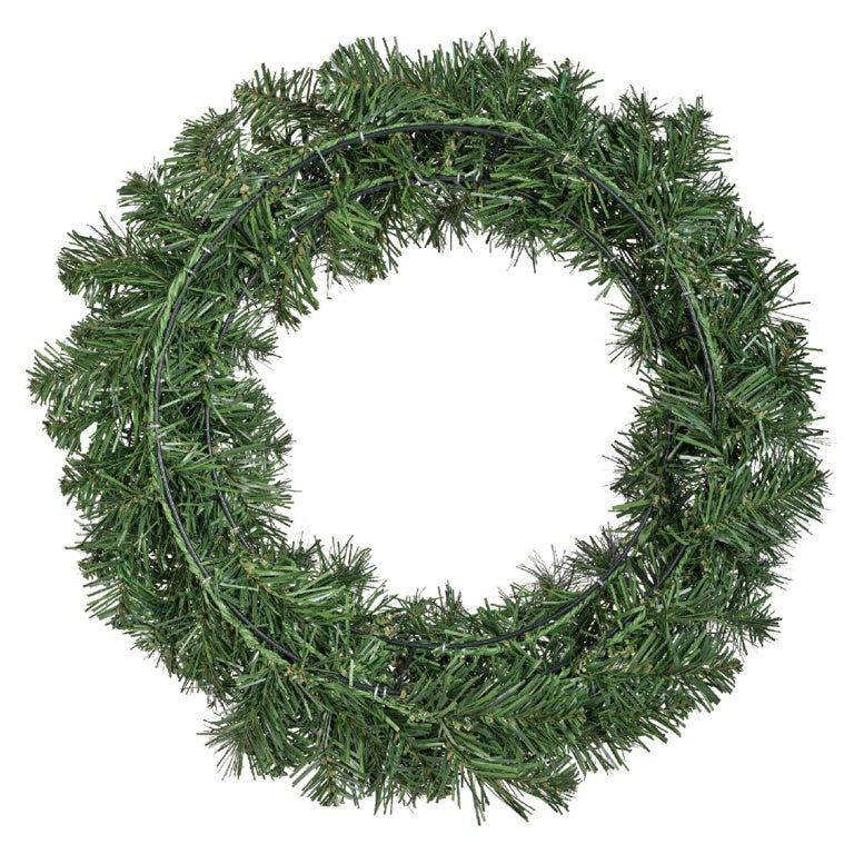 Kaemingk Imperial Green Wreath – 50cm Pre-Lit with Warm White LEDs