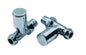 Modern Chrome Radiator Valve Straight Pair