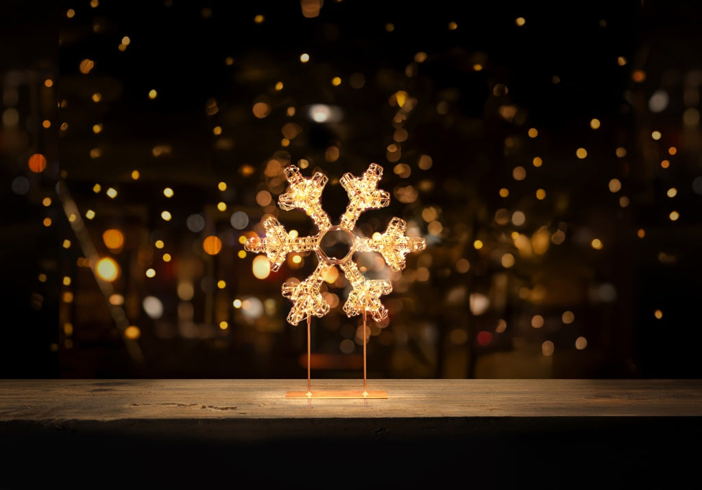 Premier Gold Table Top Snowflake 720 LEDs - 45cm