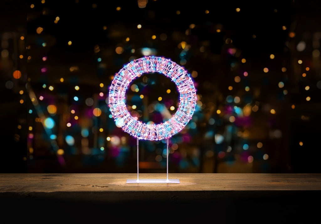 Premier White/Multi Table Top Wreath 720 LEDs - 45cm