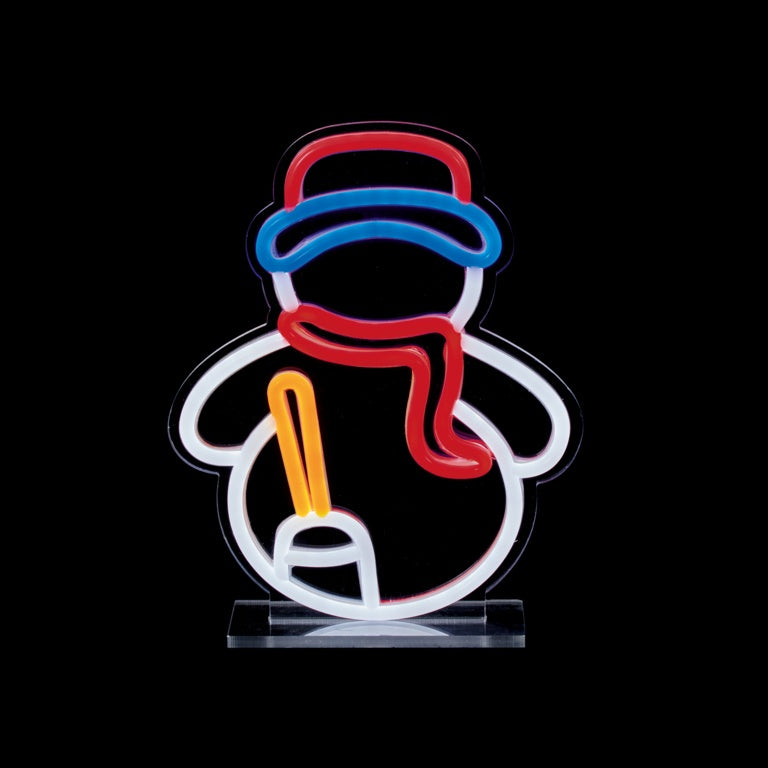 Premier Snowman Design Table Top Lit Neon Sign - 25cm