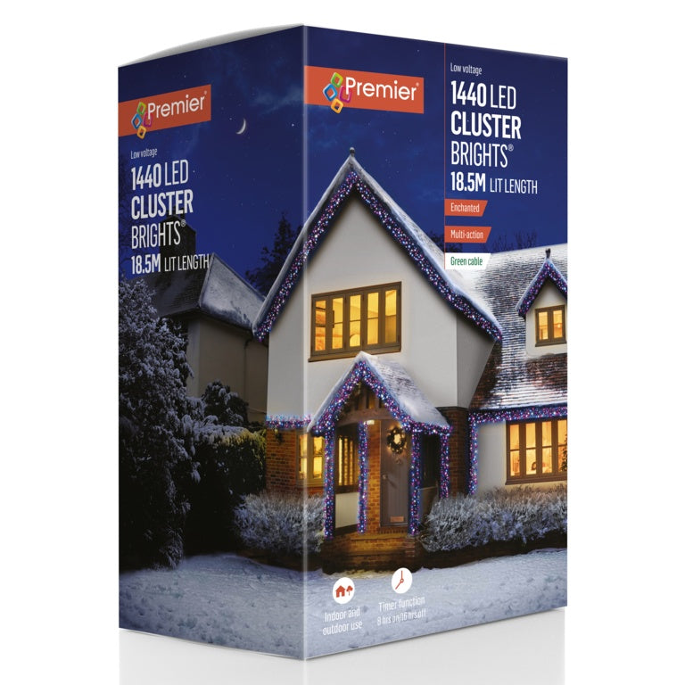 Premier Multi Action 1440 LED Cluster Brights - Enchanted Green Cable