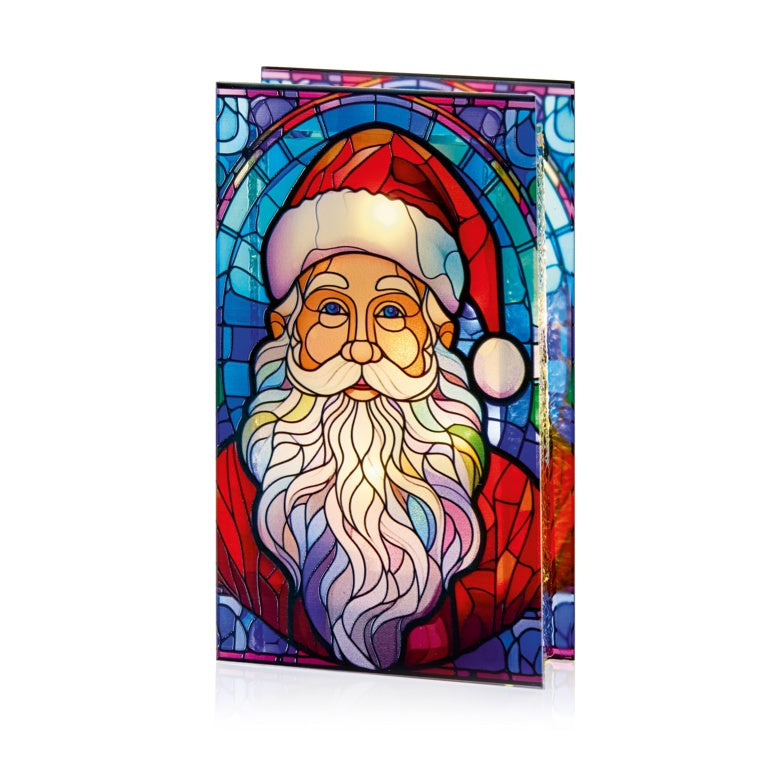 Premier Lit Santa Glass Table Top 50 Warm White LEDs - 21x13