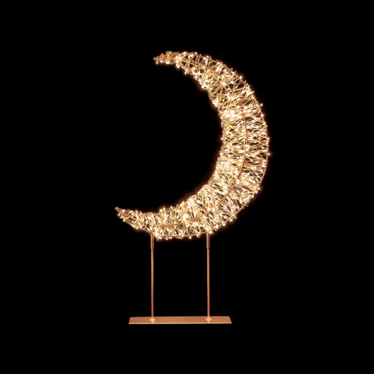 Premier Table Top Crescent Moon 720 Warm White LEDs - Gold 45cm