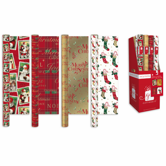 Ig Design Traditional Christmas Wrapping Paper 4m x 69cm
