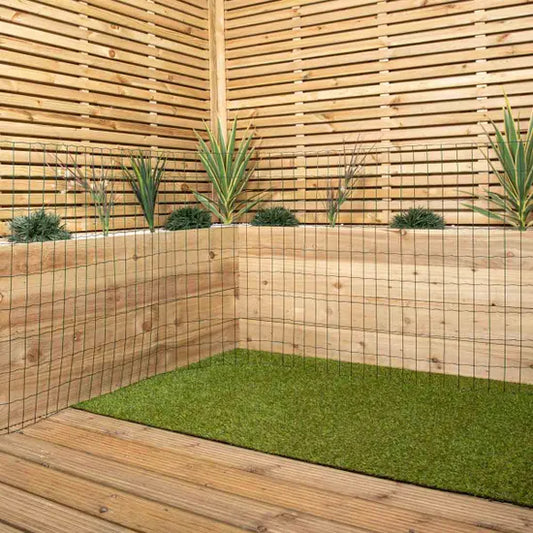 Green Blade 10m x 0.9m Green PVC Coated Metal Garden Patio Border Fencing