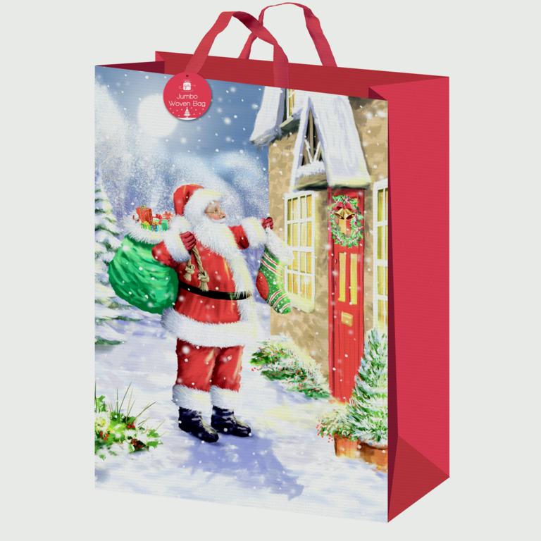 Giftmaker PP Woven Bag Traditional Santa - Jumbo