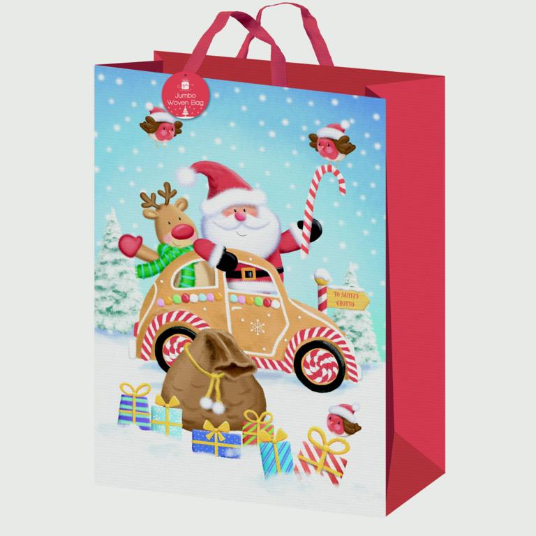 Giftmaker PP Woven Bag Cute Santa & Friends - Jumbo