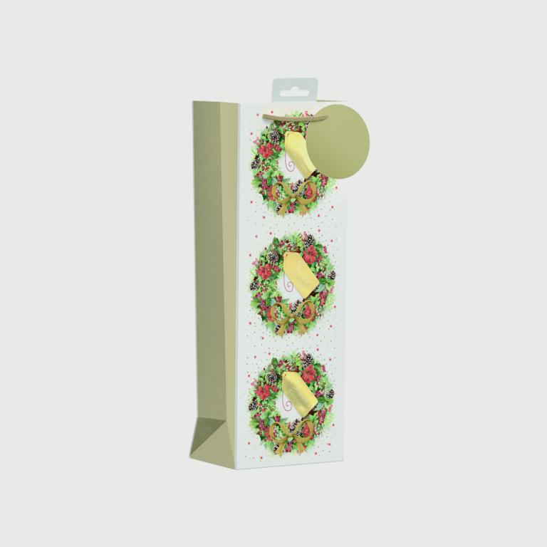 Giftmaker Christmas Wreath Bottle Bag