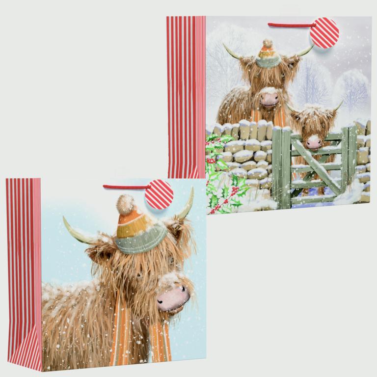 Giftmaker Highland Cow Square Gift Bag - Giant