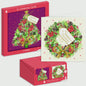 Giftmaker Square Tree Wreath Christmas Cards - Pack 10