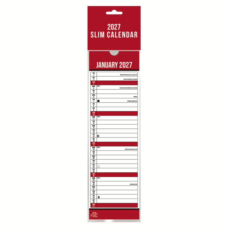 I G Design Slimline Commercial Calendar