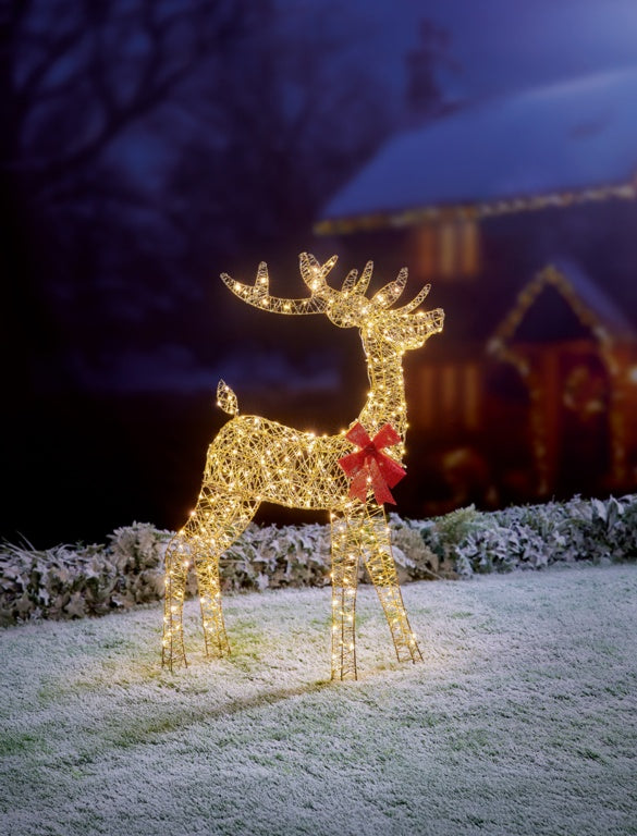 Premier Lit Golden Elegance Twist Standing Reindeer - 1m