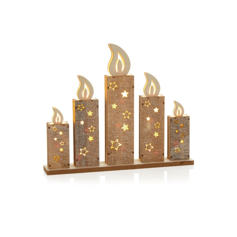 Premier Lit Wooden Candles Scene - 36cm