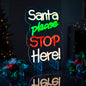 Premier Lit Santa Please Stop Here Neon Sign - 35cm